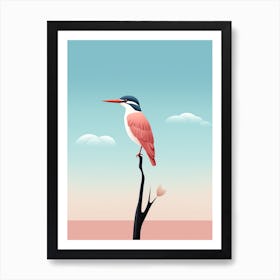 Minimalist Kingfisher 2 Illustration Art Print