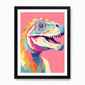 Colourful Dinosaur Homalocephale Art Print