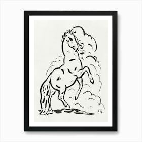 Rearing Horse (Ca Art Print