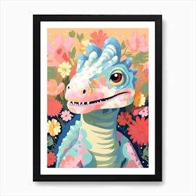 Colourful Dinosaur Thescelosaurus 3 Art Print