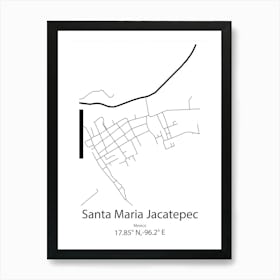 Santa Maria Huatulco,Mexico Minimalist Map Art Print