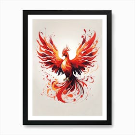 Flame Enveloped Phoenix Art Print