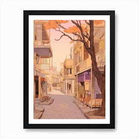 Nicosia Cyprus 1 Vintage Pink Travel Illustration Art Print