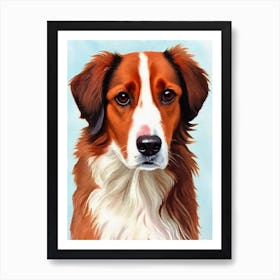 Nederlandse Kooikerhondje 2 Watercolour Dog Art Print