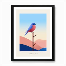 Minimalist Eastern Bluebird 2 Bird Poster Art Print