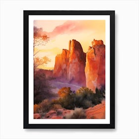 Garden Of The Gods Watercolour 4 Art Print