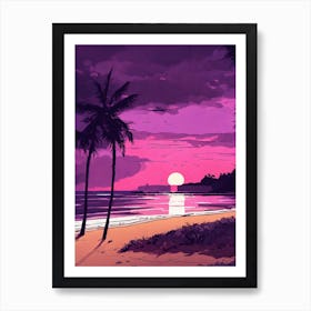 Sunset On The Beach Art Print