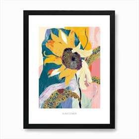 Colourful Flower Illustration Poster Sunflower 1 Art Print
