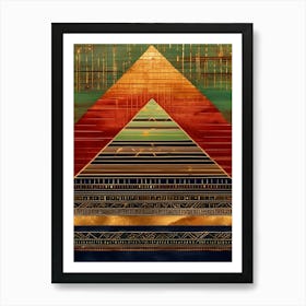 Gold Threaded Egyptian Pyramid Art Print