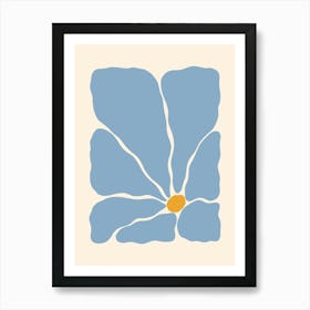 Abstract Flower 02 - Light Blue Art Print