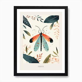 Colourful Insect Illustration Firefly 12 Poster Art Print