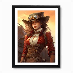 Steampunk Cowgirl 4 Art Print