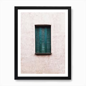 Green Shuttered Window Art Print