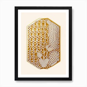 Honey Comb 3 William Morris Style Art Print