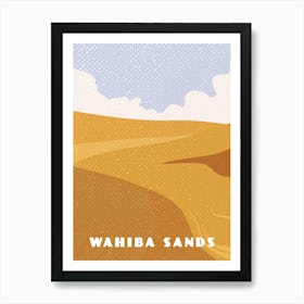 Wahiba sands. Oman — Retro travel minimalist poster Art Print