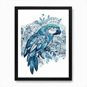 Zuki Blue Parrot Canvas Print Art Print