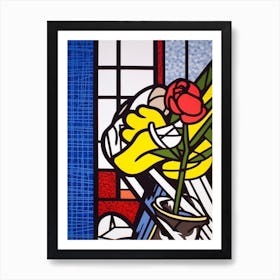 Lisianthus Flower Still Life  1 Pop Art Style Art Print