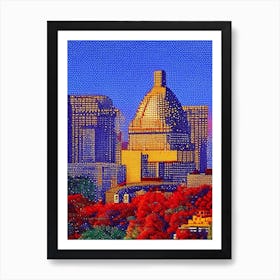 Kansas City, City Us  Pointillism Art Print