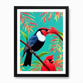 Cardinal Tropical bird Art Print