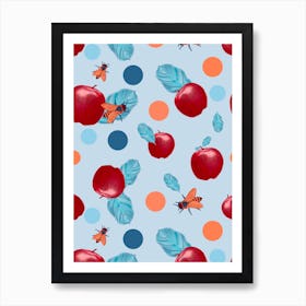 Apple And Bee Art Print