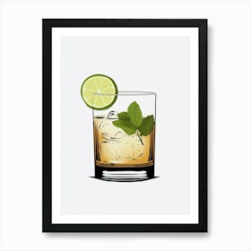 Illustration Kentucky Mule Floral Infusion Cocktail 1 Art Print