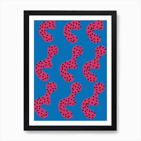Blue And Pink Abstract Art Art Print