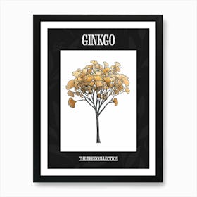 Ginkgo Tree Pixel Illustration 1 Poster Art Print