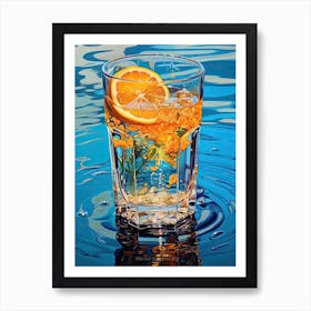 A Glass Of Water Oil Painting 4 Art Print