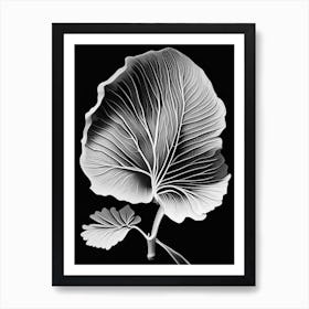 Ginkgo Leaf Linocut 1 Art Print