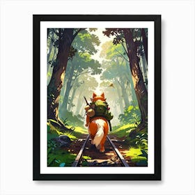 Fox In The Woods Art Print