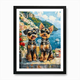 Terriers Drink Italian Coast Art Print