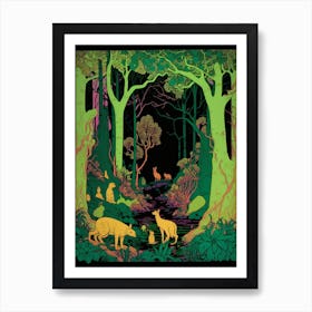 Neon Green Forest Art Print