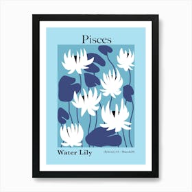 Pisces Water Lily Art Print