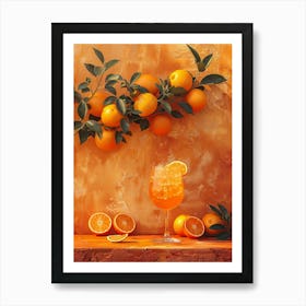 Oranges And A Cocktail Art Print