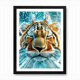 Tiger In The Water Art Print