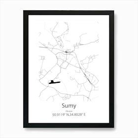 Sumy,Ukraine Minimalist Map Poster