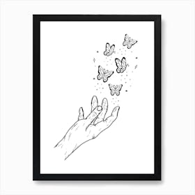 Butterfly Hand Art Print