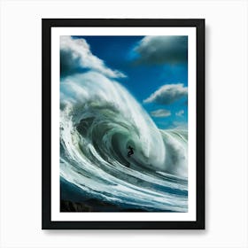 Surfer Riding A Wave Art Print