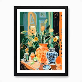 Oranges And Vases Art Print