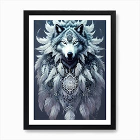 Wolf With Feathers 7 Poster