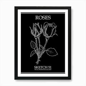 Roses Sketch 51 Poster Inverted Art Print