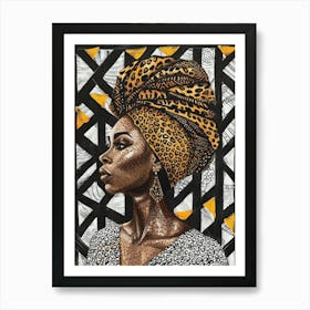 African Woman With Turban 7 Art Print