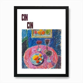 Cin Cin Poster Table With Wine Matisse Style 6 Art Print