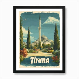 Aihrgdesign A Classic 1960s Travel Poster For Tirana 3 Art Print