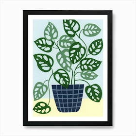 Monstera Obliqua Houseplant Painting Art Print