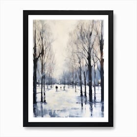 Winter City Park Painting Hyde Park London 2 Art Print