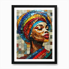 African Woman Stained Glass 2 Art Print