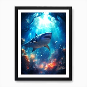Shark In The Cave Art Print