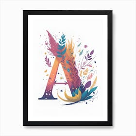 Colorful Letter A Illustration 34 Art Print