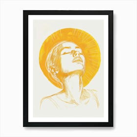 Woman With Sun Hat Art Print